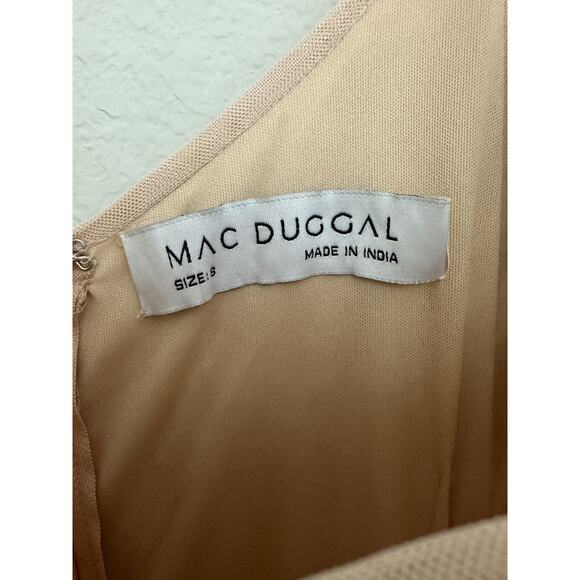 New Mac Duggal Pink Sequined Spaghetti V-Neck Tulle Dress 93566 Size 8 - Picture 6 of 15